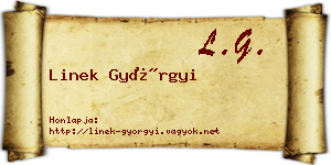 Linek Györgyi névjegykártya